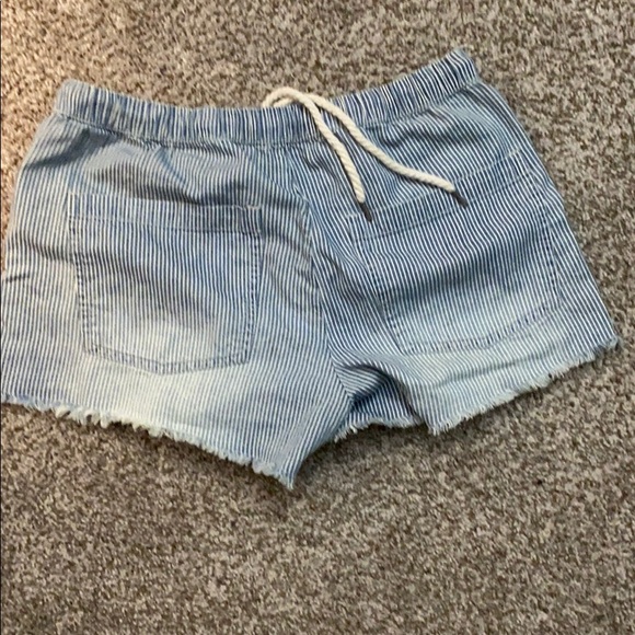 Aerie Chambray Striped Denim Drawstring Shorts - Picture 3 of 3